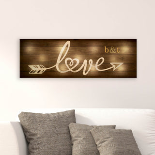 Love Arrow Personalized 9x27 LED Canvas