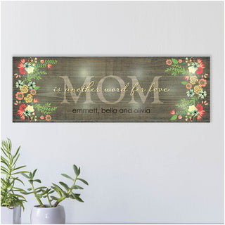 Another Word For Love Personalized 9x27 LED Brown Canvas