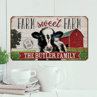 Farm Sweet Farm Personalized Metal Sign