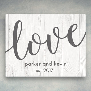 Love Personalized 11x14 Canvas