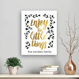 Enjoy The Little Things Personalized 11x14 Canvas