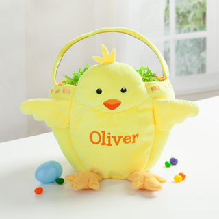 Chick with name easter basket