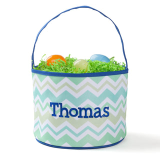 Personalized Blue Bucket Bag With Name