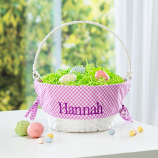 Personalized Easter Basket with Purple Liner