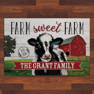 Farm Sweet Farm Personalized Doormat - 18x27 Inch, 1/8" Thin