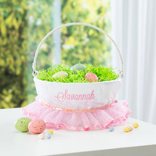 Personalized Easter Basket with Pink Tutu Liner