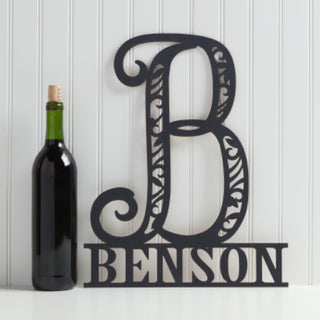 Family Name Personalized Oversized Black Wood Plaque