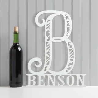 Family Name Personalized Oversized White Wood Plaque