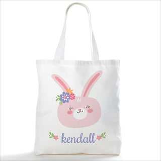 Sweet Girl Bunny Personalized Tote Bag