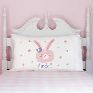Sweet Girl Bunny Personalized Pillowcase