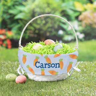 Bunny Carrots Personalized Easter Basket For Boys