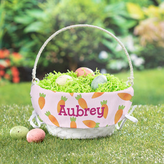 Bunny Carrots Personalized Easter Basket For Girls