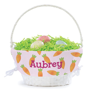 Bunny Carrots Personalized Easter Basket For Girls