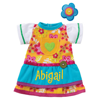 Personalized Blue Rag Doll Dress With Hair Clip