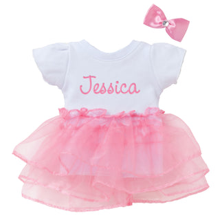 Personalized Tutu Doll Dress With Hair Clip