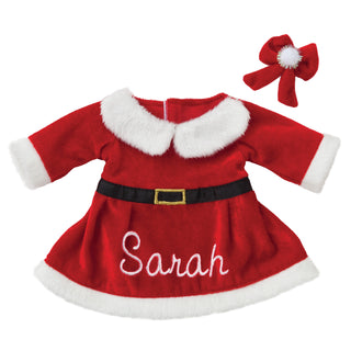 Personalized Santa Doll Dress With Hair Clip