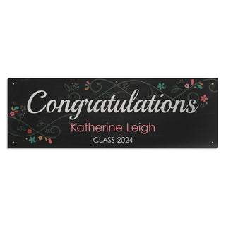 Happy Graduation Personalized Floral Banner