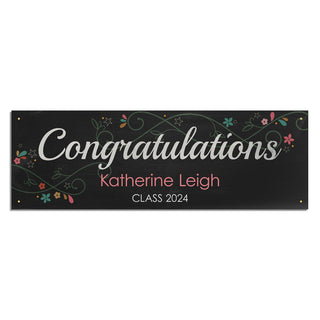 Happy Graduation Personalized Floral Banner 