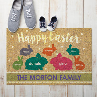 Easter Family of 7 Personalized Doormat - 18x27 Inch, 1/8" Thin