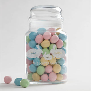Easter Family of Three Personalized Glass Treat Jar