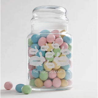 Easter Family of Eight Personalized Glass Treat Jar