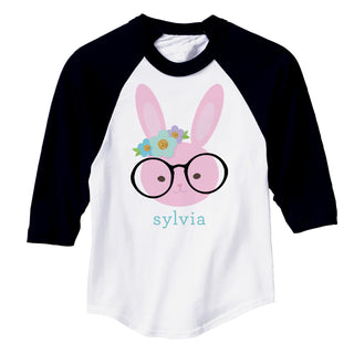 Girl Bunny Personalized Jersey T-Shirt