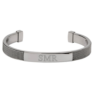 You Name It Plain Font Personalized Mesh Cuff Bracelet