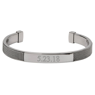 You Name It Plain Font Personalized Mesh Cuff Bracelet