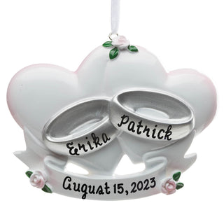 Personalized Wedding Hearts Ornament