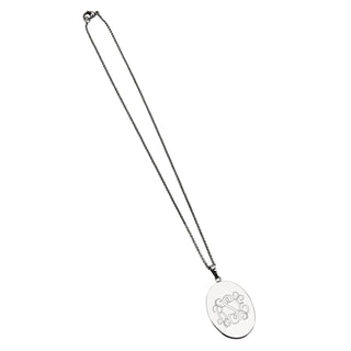 Script Monogram Personalized Oval Pendant With Chain