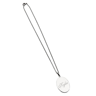 Her Name Personalized Oval Pendant With Chain
