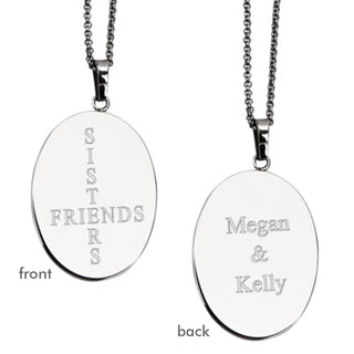 Sisters and Friends Personalized Oval Pendant With Chain
