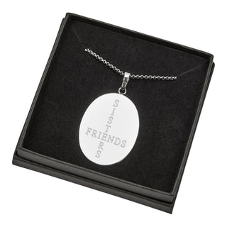 Sisters and Friends Personalized Oval Pendant With Chain