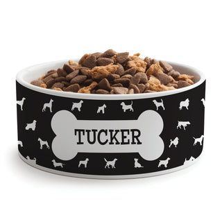 Dog Bone Personalized Large Dog Bowl