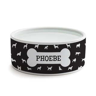 Dog Bone Personalized Small Dog Bowl