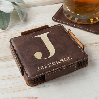 Personalized Initial and Name Coaster Set