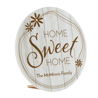 Home Sweet Home Personalized Circle Wood Plaque