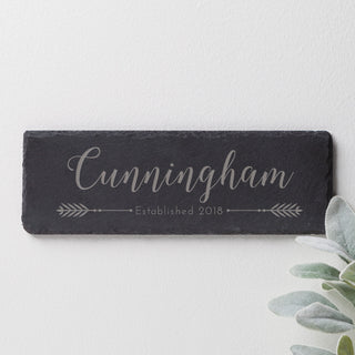 Family Name Personalized Slate Sign