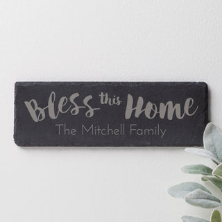 Bless This Home Personalized Slate Sign