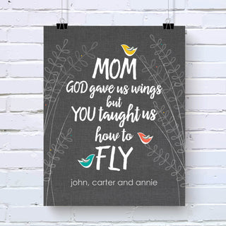 God Gave Us Wings Personalized 11x14 Poster--Three Birds