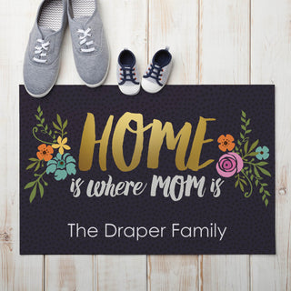 Home Is Where Mom Is Personalized Doormat