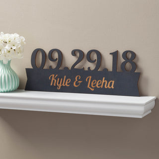 Our Special Day Personalized Black Wood Plaque