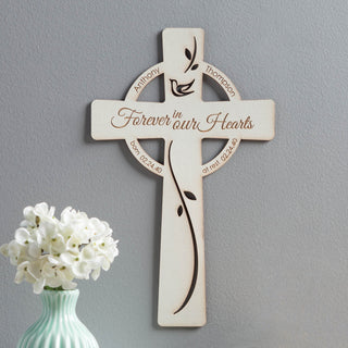 Personalized White Wood Memorial Cross