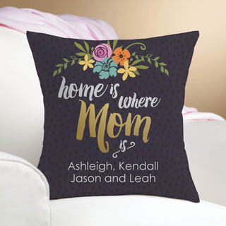 Home Is Where Mom Is Personalized Throw Pillow