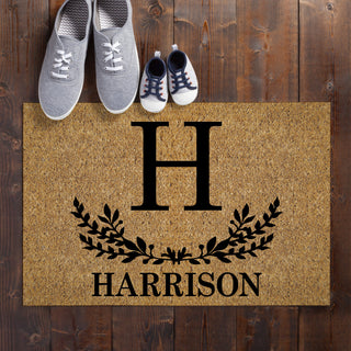 Initial and Name Personalized Doormat - 18x27 Inch, 1/8" Thin
