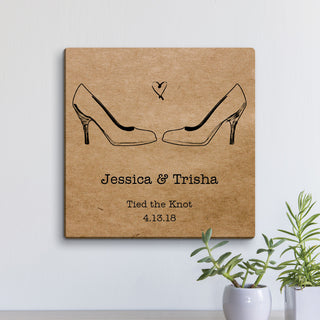 Personalized 12x12 Wedding Heels Canvas