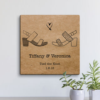 Personalized 12x12 Wedding Sandals Canvas