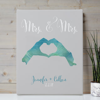 Mrs. and Mrs. Personalized 11x14 Canvas