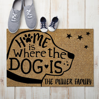 Home Is Where The Dog Is Personalized Doormat