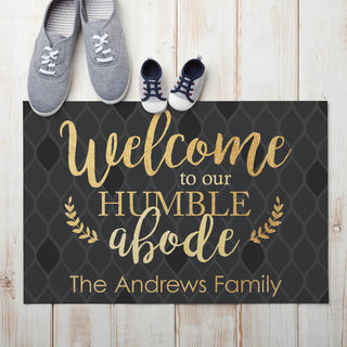 Welcome To Our Humble Abode Personalized Doormat - 18x27 Inch, 1/8" Thin